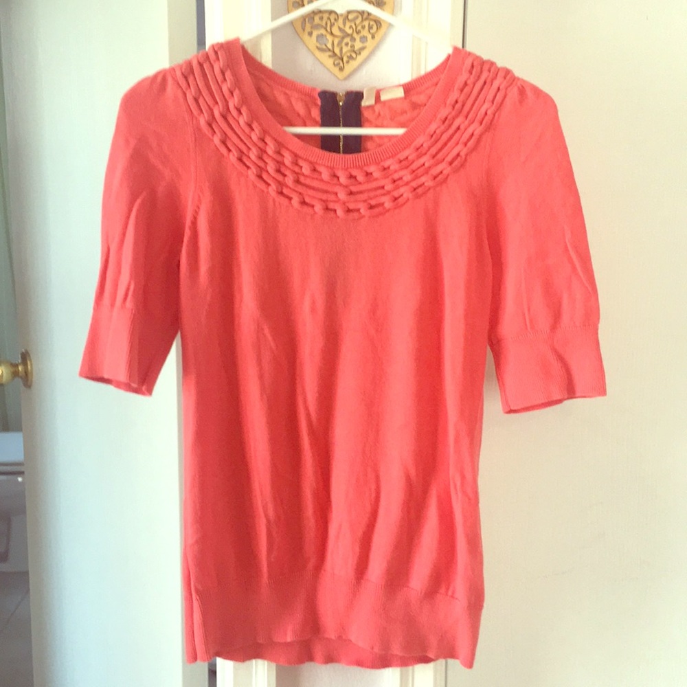 Urban outfitters sweater in coral w/ Zip up back!